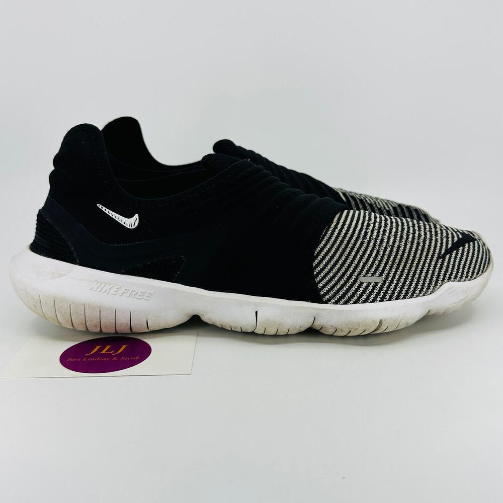 Nike Women's Free RN Flyknit 3.0 Athletic Sneakers Black/Grey AQ5708-005 Size 10